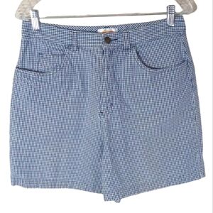 Talbots High Rise Blue and White checkered cotton shorts 5" inseam size 12